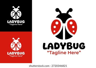 This modern minimalist ladybug logo is designed for natural products and eco-friendly branding.