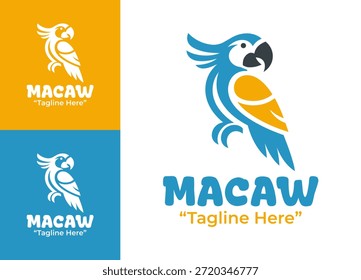 Dieses moderne minimalistische Ara-Logo ist für die Dschungel-Themen-Branding- und Naturschutz-Visuals konzipiert.