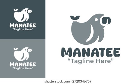 Dieses moderne minimalistische Manatee-Logo wurde für Öko-Marken entworfen, die von sanften Meerestierarten inspiriert wurden.