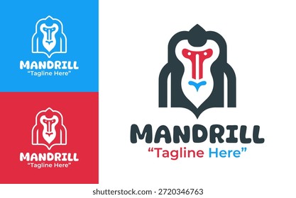 This modern minimalist mandrill logo is crafted for forest conservation and wildlife branding.