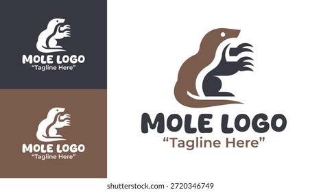 Este logotipo de toupeira minimalista moderno é criado para marcas ecológicas e projetos de consciência ambiental.