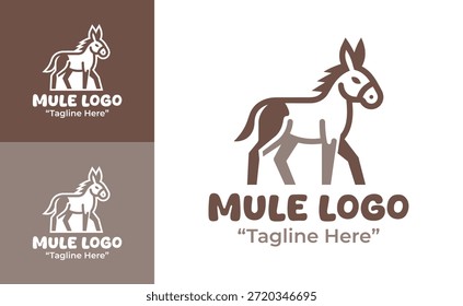 This modern minimalist mule logo fits agricultural companies, farm products, and rural branding needs.