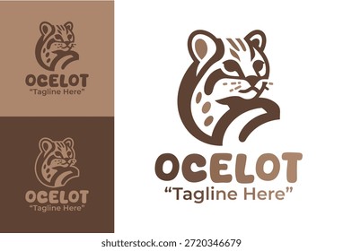 This modern minimalist ocelot logo supports predator-themed brands and bold wildlife identity systems.