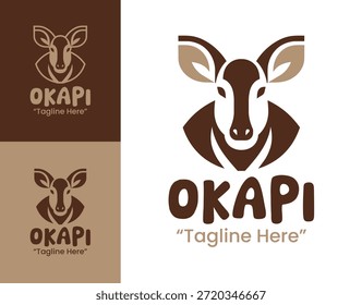 Este logotipo moderno minimalista okapi suporta marcas de conservação e iniciativas de preservação da vida selvagem.