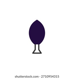 This is a modern and minimalist tree icon, displaying a smooth leaf shape and simple form. It represents growth, sustainability, and connection with nature in any digital or graphic design project.
