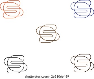 This is a modern and minimalistic logo collection featuring an elegant letter "S" monogram design in five unique color variations. Perfectly crafted with clean line art and a sleek, contemporary style