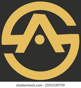 This is a modern AS Monogram Logo designed with a bold and stylish circular frame. The design features an elegant combination of the letters "A" and "S", creating a unique and professional brand ident