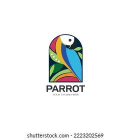This is a modern parrot logo, created using illustrator.