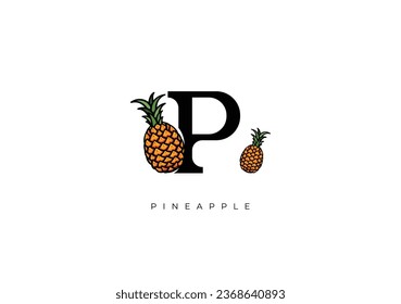 This is a modern Pineapple Fruit Vector, Great combination of Pineapple Fruit symbol with letter P as initial of Pineapple Fruit itself. Nice for Logo, Monogram, Symbol or any graphic design needs.