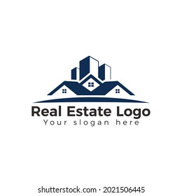 Este es un logo inmobiliario moderno