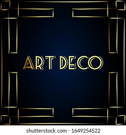 This is a modern take on the 1920s Art Deco style. Hand-drawn golden frame on a dark background.