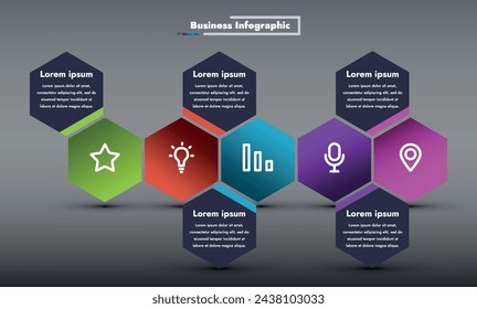 This modern template is ideal for use in presentations, reports or websites to illustrate success and progress in business and marketing.