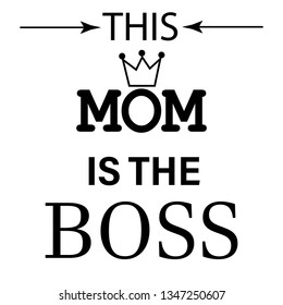 This Mom Bosslettering Crown Icon Modern Stock Vector (Royalty Free ...