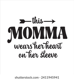 this momma wears her heart on her sleeve background inspirational positive quotes, motivational, typography, lettering design