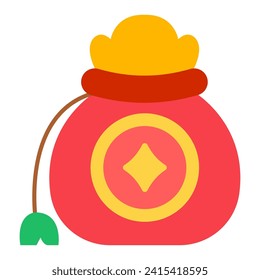 Este icono de la Bolsa de Dinero es adecuado para el Año Nuevo chino, la cultura china, China, Asia, etc.
