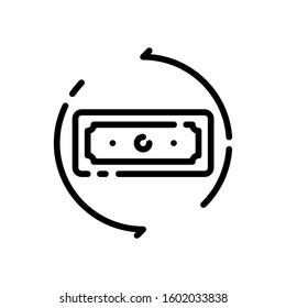 This is money chargeback vector icon with white background