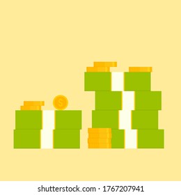 Esto es dinero en un estilo plano.