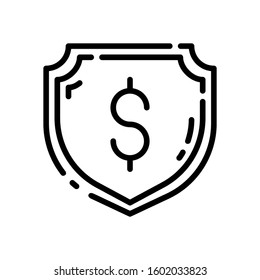 This is money protection vector icon with white background