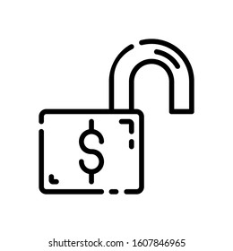 this is money unlock vector icon on a white background.