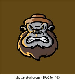 This Monkey Mascot With Hat Is Perfect For Any Brand, Business Or T-shirt Image.