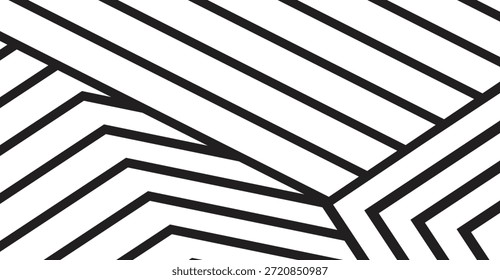 This monochromatic graphic features bold black lines intersecting at sharp angles, creating a dynamic and modern geometric pattern perfect for use as a captivating background or design element.