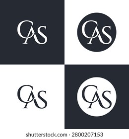 This is a monogram logo design of initial CAS that looks elegant in classic serif font.