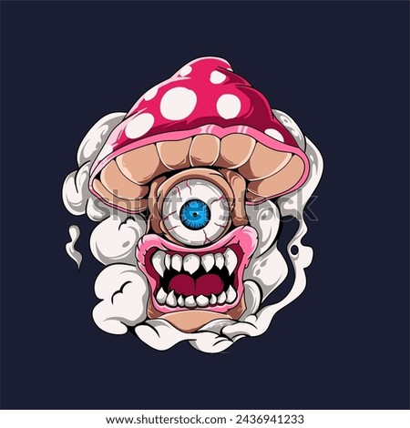 This monster mushroom illustration is perfect for your design needs such as clothing and accessories.