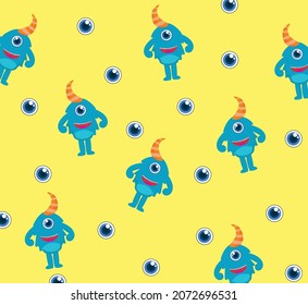 This monster pattern is useful for making gift wrap, curtains, clothes etc