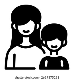 This Mother with son icon is suitable for Family, Fathers Day, Family Day, etc