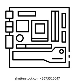 Dieses Motherboard-Symbol ist für Computerkomponenten geeignet.