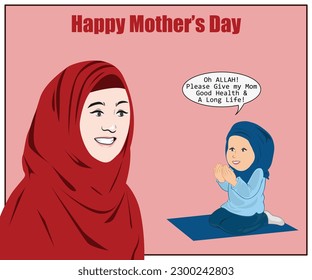 Este afiche del Día de la Madre muestra a una bebé rezando. su cálida imagen es perfecta para celebrar el Día de la Madre 