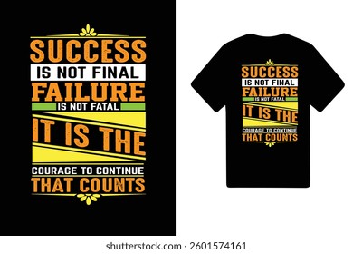 This motivational typography T-shirt design features an inspirational quote that encourages positivity and success. apparel, and branding

