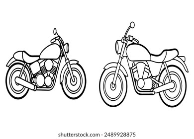 This is a motor bike vector icon with lineart illustration.