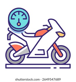 Este ícone de motociclo é adequado para transporte, viagens e turismo, etc
