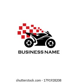 This is motor sport logo design template illustration
