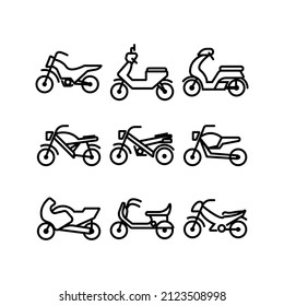 this is a motorcycle icon with simple outline style