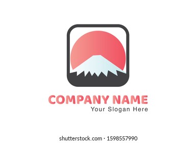 This is the Mount Fuji logo, with a simple and attractive shape. This logo can be used for companies, travel designs, brochures, websites, mugs, stickers, and poster.