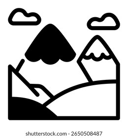 This Mountain icon is suitable for Camping, Outdoor Activity, Summer Vacation, etc