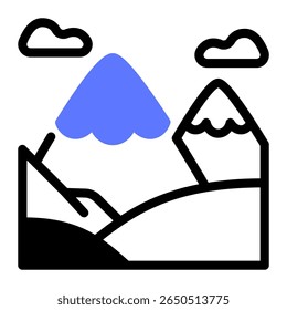 This Mountain icon is suitable for Camping, Outdoor Activity, Summer Vacation, etc