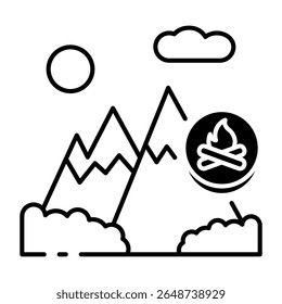 This Mountain icon is suitable for Travel and Tourism, etc