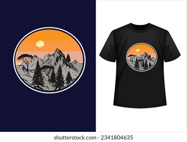 This is a mountain t shirt design. Anyone can use this design t shirt in their adventure.