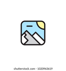 This mountain vector app icons logo would suitable with your content