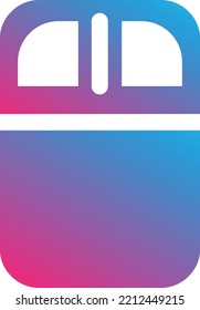 This is a mouse icon with an outline theme along with a blue and purple gradient glyph