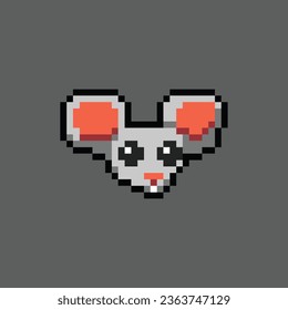 this is mouse icon in pixel art with simple color and black background this item good for presentations,stickers, icons, t shirt design,game asset,logo and your project.