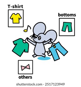 Este é um rato que habilmente organiza suas roupas por categoria.