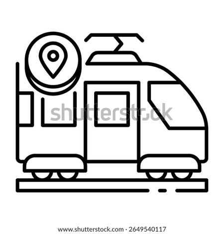 This MRT (Mass Rapid Transit) icon is suitable for Transportation, Travel and Tourism, etc