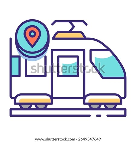 This MRT (Mass Rapid Transit) icon is suitable for Transportation, Travel and Tourism, etc