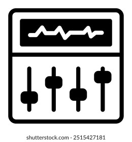 Dieses Musik-Equalizer-Symbol eignet sich für Musik, Musikinstrument, Unterhaltung und Multimedia, etc.