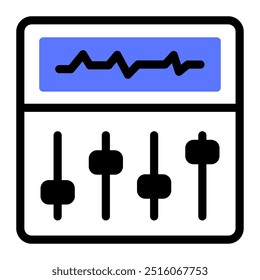 Dieses Musik-Equalizer-Symbol eignet sich für Musik, Musikinstrument, Unterhaltung und Multimedia, etc.