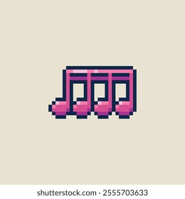 this is music note icon in pixel art, this item good for presentations,stickers, icons, t shirt design,game asset,logo and your project.